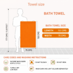 Blue & White Striped Bamboo 250 GSM Bath Towel - Image 6