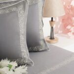 Grey Geometrical 600 TC King bedsheet with 2 pillow cover