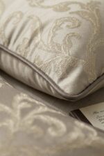 Taupe Floral Jacquard Square Cushion Cover - Image 2