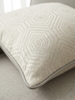 Grey Geometric Jacquard Square Cushion Covers - Image 2