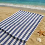 Blue & White Striped Bamboo 250 GSM Bath Towel - Image 2
