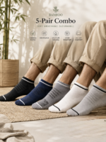 Bamboo Men Ankle Socks - Set of 5 - Image 3