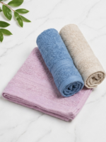 Bamboo Face Towels | 600 GSM| 30*30 cm | Set of 3 - Image 2