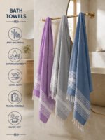 100% Bamboo Bath Towel Set of 3 | 225 GSM | Ultra Soft, Highly Absorbent & Quick Dry - Image 2